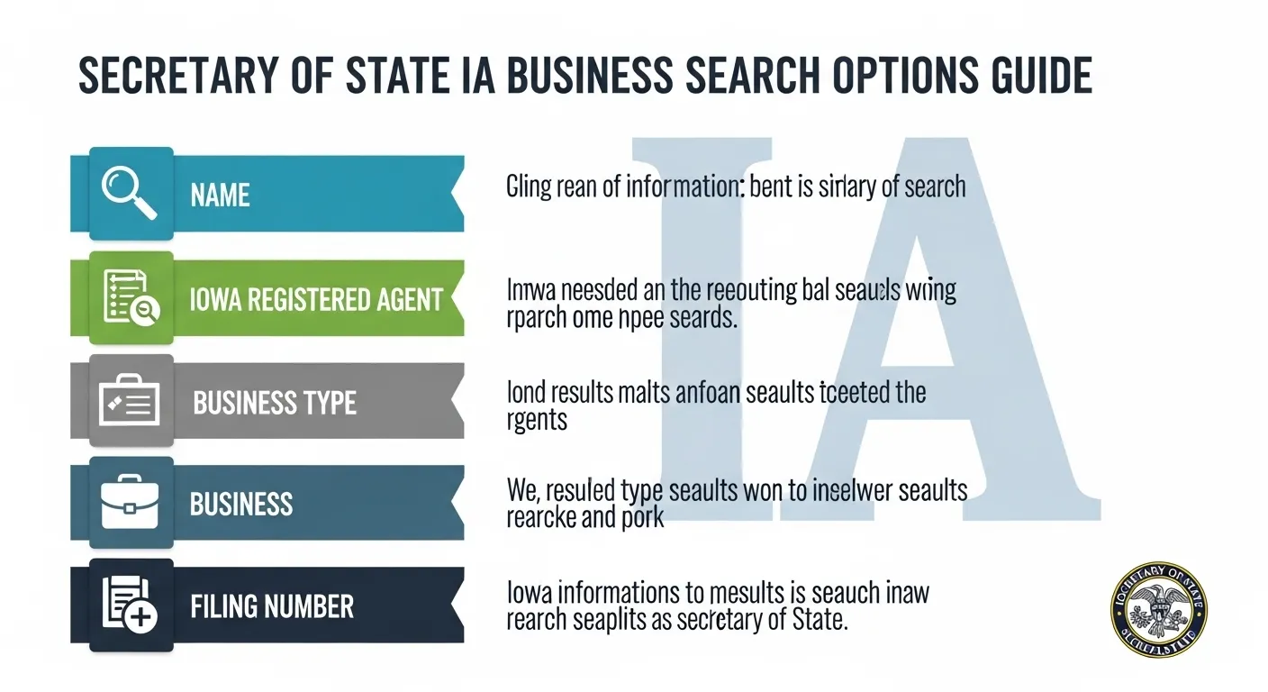 Secretary of State IA Business Entity Search Options Guide